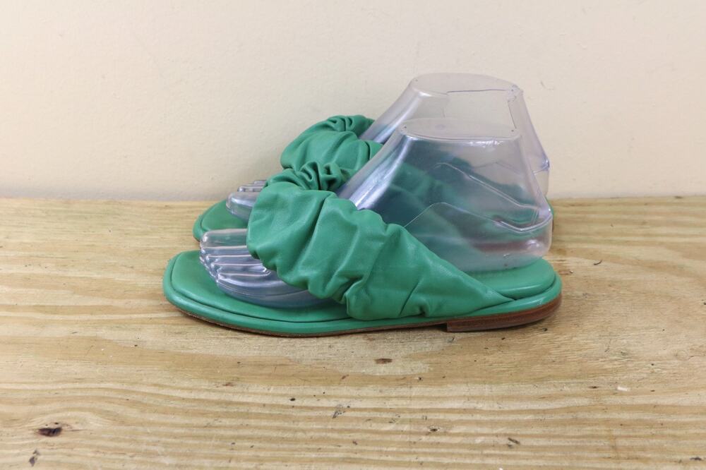 HEREU Sandal 36 Nuvola Green Leather Thong Slip On Shoes Flats Spain